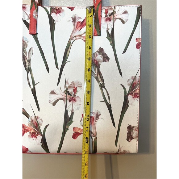 Ted Baker London The Icon Floral Print Large Size Tote Bag 13x13.5x4.5 inch Iris - Picture 8 of 16